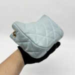 Chanel 2 Way Chain Shoulder Bag Lambskin Blue GHW