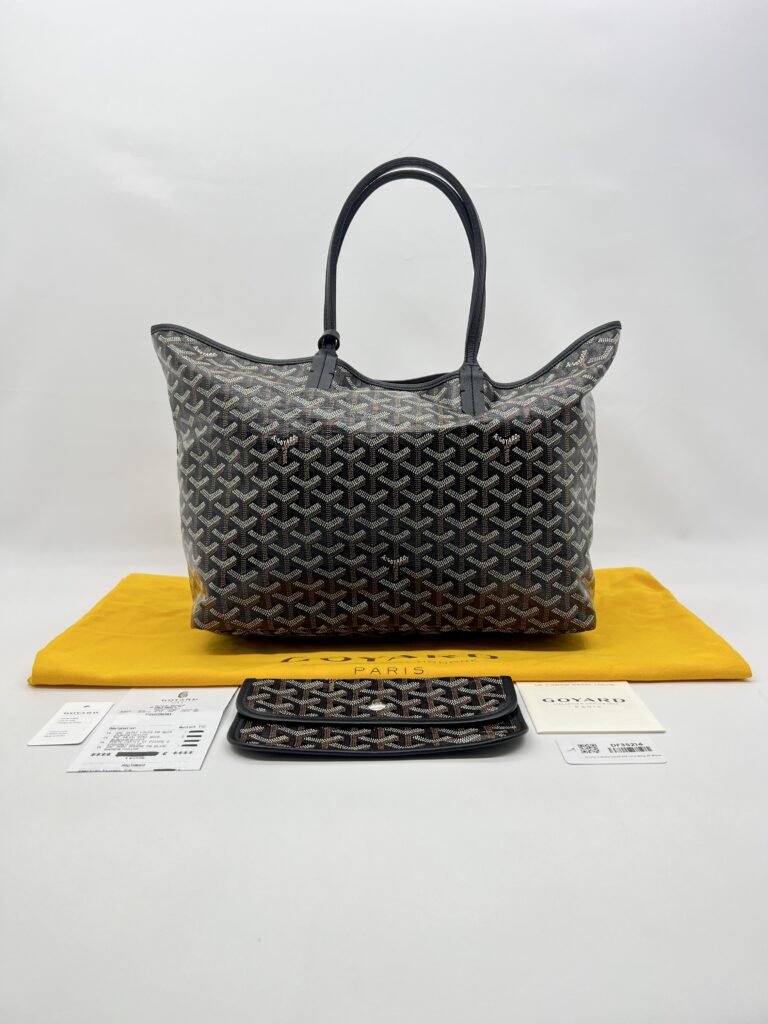 Goyard St Louis PM Goyardine Noir SHW