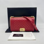 Chanel Boy 25 Lambskin Red GHW