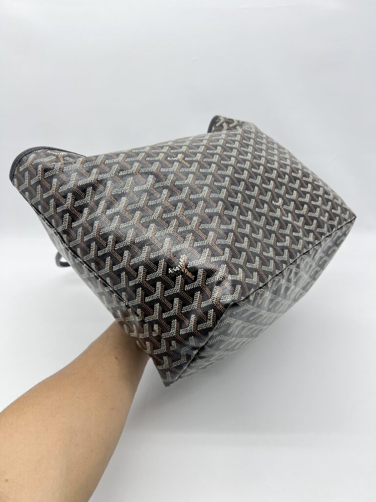 Goyard St Louis PM Goyardine Noir SHW