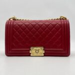 Chanel Boy 25 Lambskin Red GHW