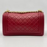 Chanel Boy 25 Lambskin Red GHW