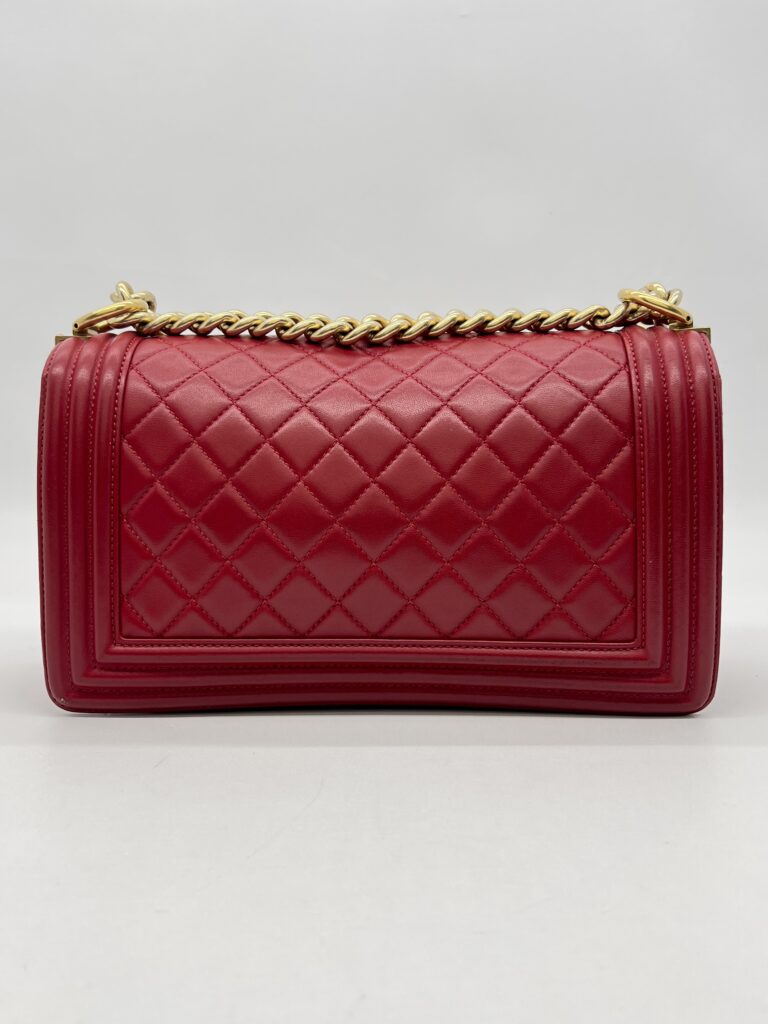 Chanel Boy 25 Lambskin Red GHW