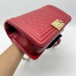 Chanel Boy 25 Lambskin Red GHW
