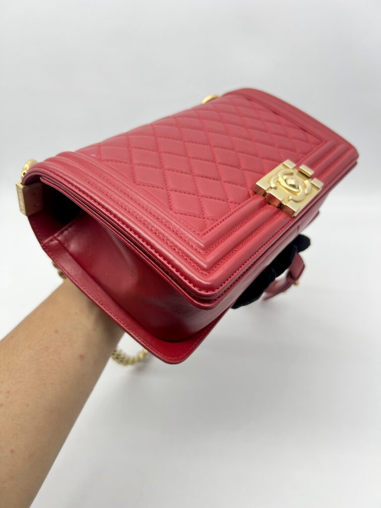 Chanel Boy 25 Lambskin Red GHW