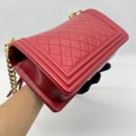 Chanel Boy 25 Lambskin Red GHW
