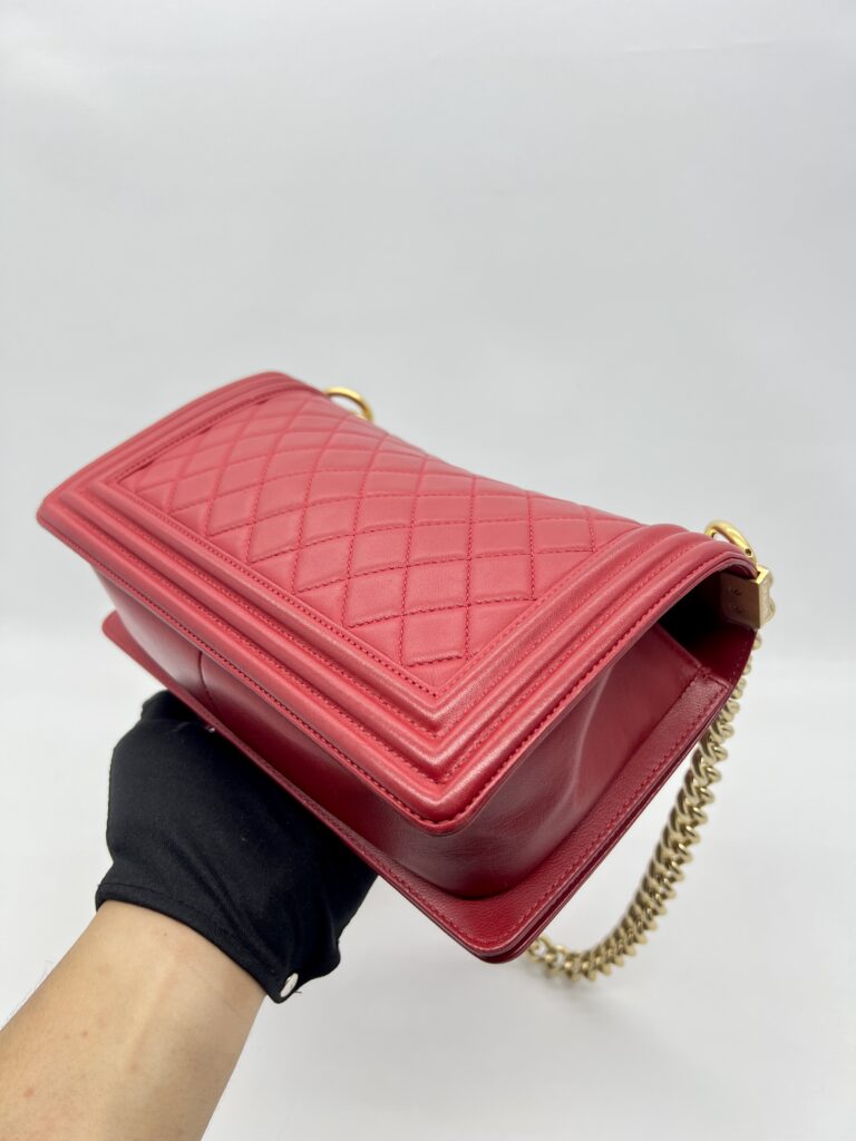 Chanel Boy 25 Lambskin Red GHW