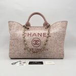 Chanel Deauville Medium Raffia Pink GHW