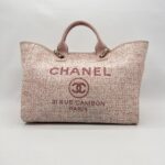 Chanel Deauville Medium Raffia Pink GHW