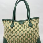 Gucci Ophidia Tote Bags GG Raffia Beige Green GHW