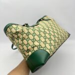 Gucci Ophidia Tote Bags GG Raffia Beige Green GHW
