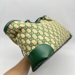 Gucci Ophidia Tote Bags GG Raffia Beige Green GHW