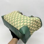 Gucci Ophidia Tote Bags GG Raffia Beige Green GHW