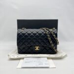 Chanel Classic Jumbo D Flap Lambskin Black Gold Hardware