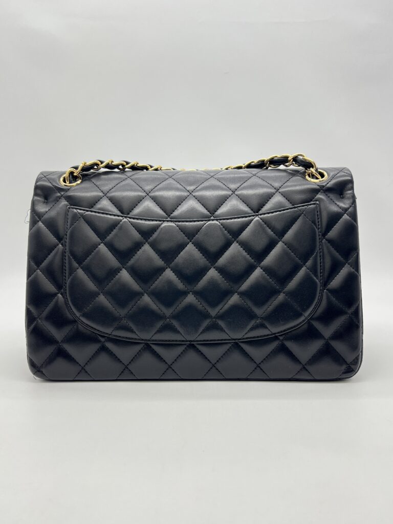 Chanel Classic Jumbo D Flap Lambskin Black Gold Hardware