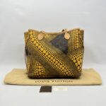 Louis Vuitton Neverfull MM x Yayoi Kusuma Monogram Yellow GHW