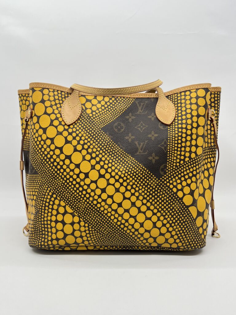 Louis Vuitton Neverfull MM x Yayoi Kusuma Monogram Yellow GHW