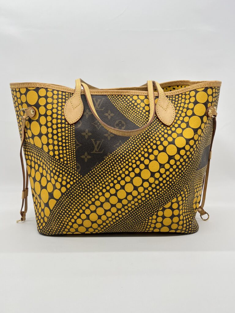 Louis Vuitton Neverfull MM x Yayoi Kusuma Monogram Yellow GHW