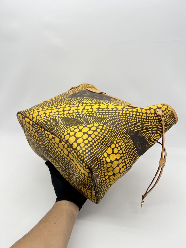 Louis Vuitton Neverfull MM x Yayoi Kusuma Monogram Yellow GHW