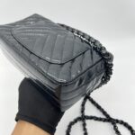 Chanel Mini Rectangle Crinkled Patent All Black