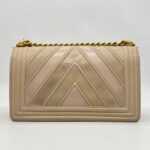 Chanel Boy Medium Chevron Beige GHW