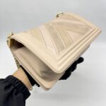 Chanel Boy Medium Chevron Beige GHW