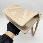 Chanel Boy Medium Chevron Beige GHW