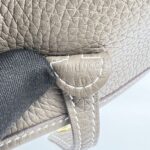 Hermes Mini Evelyne Clemence Etoupe/Bleu Indigo GHW