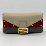 Fendi Grace 1974 Bagguette Vittelo Grey Red GHW
