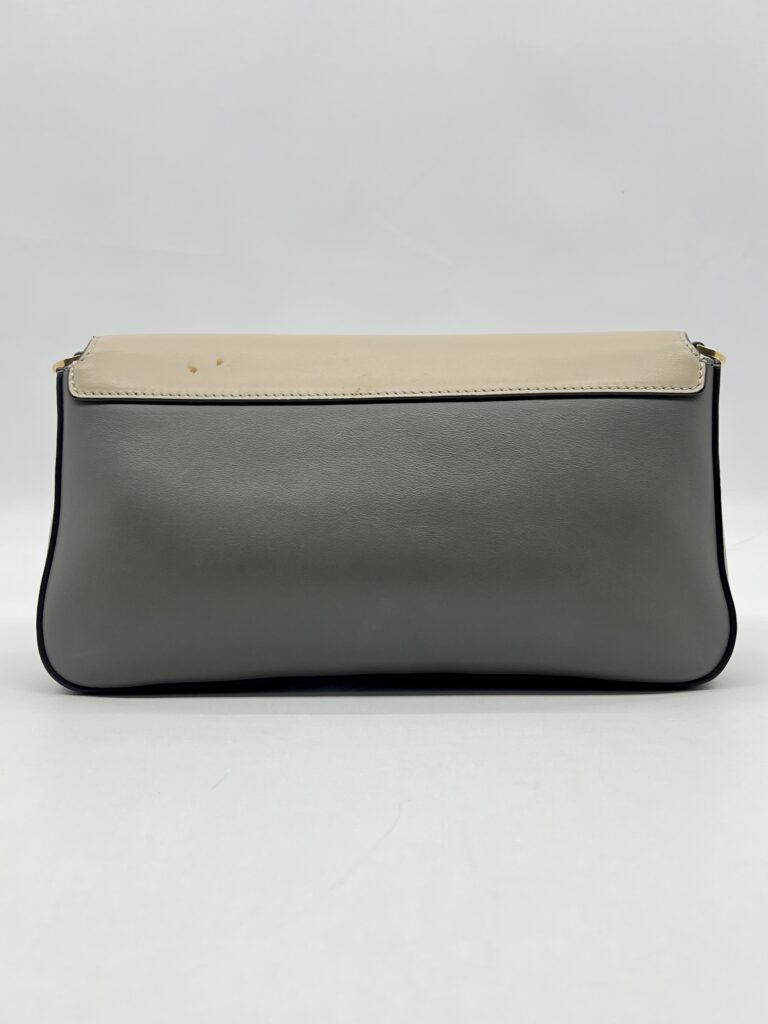 Fendi Grace 1974 Bagguette Vittelo Grey Red GHW
