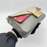 Fendi Grace 1974 Bagguette Vittelo Grey Red GHW