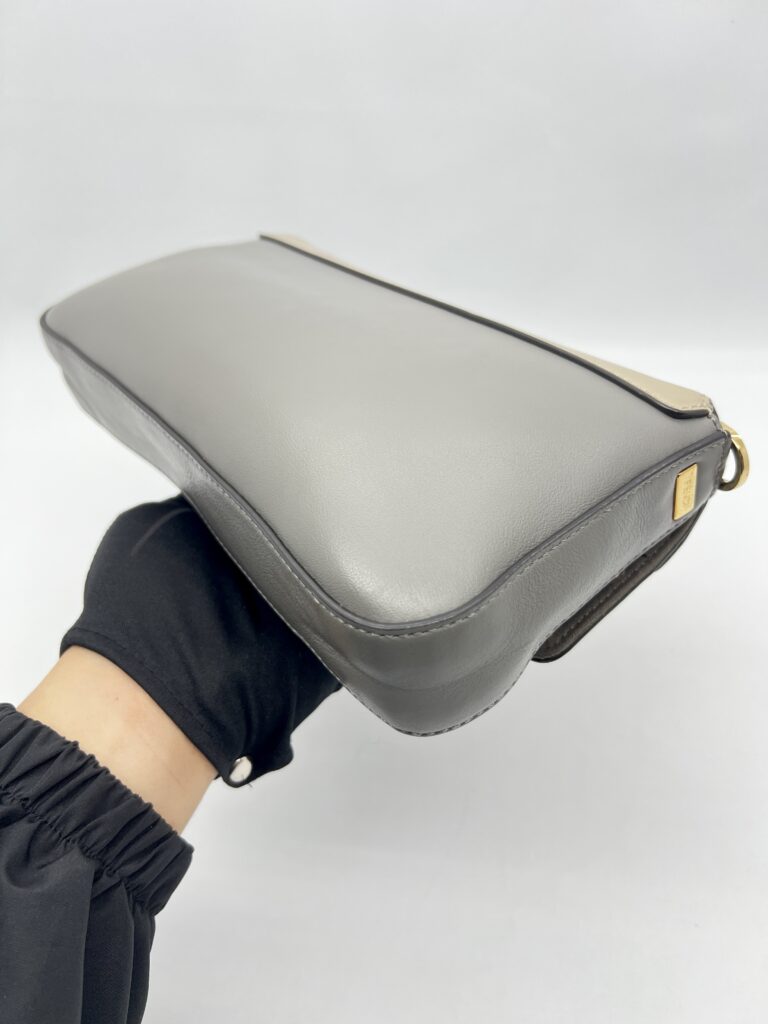 Fendi Grace 1974 Bagguette Vittelo Grey Red GHW