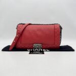 Chanel Boy Reverso Medium Calfskin Red RHW