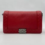 Chanel Boy Reverso Medium Calfskin Red RHW