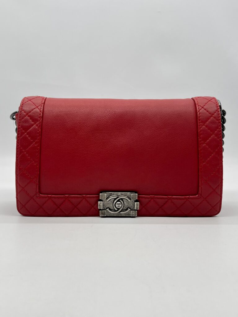 Chanel Boy Reverso Medium Calfskin Red RHW