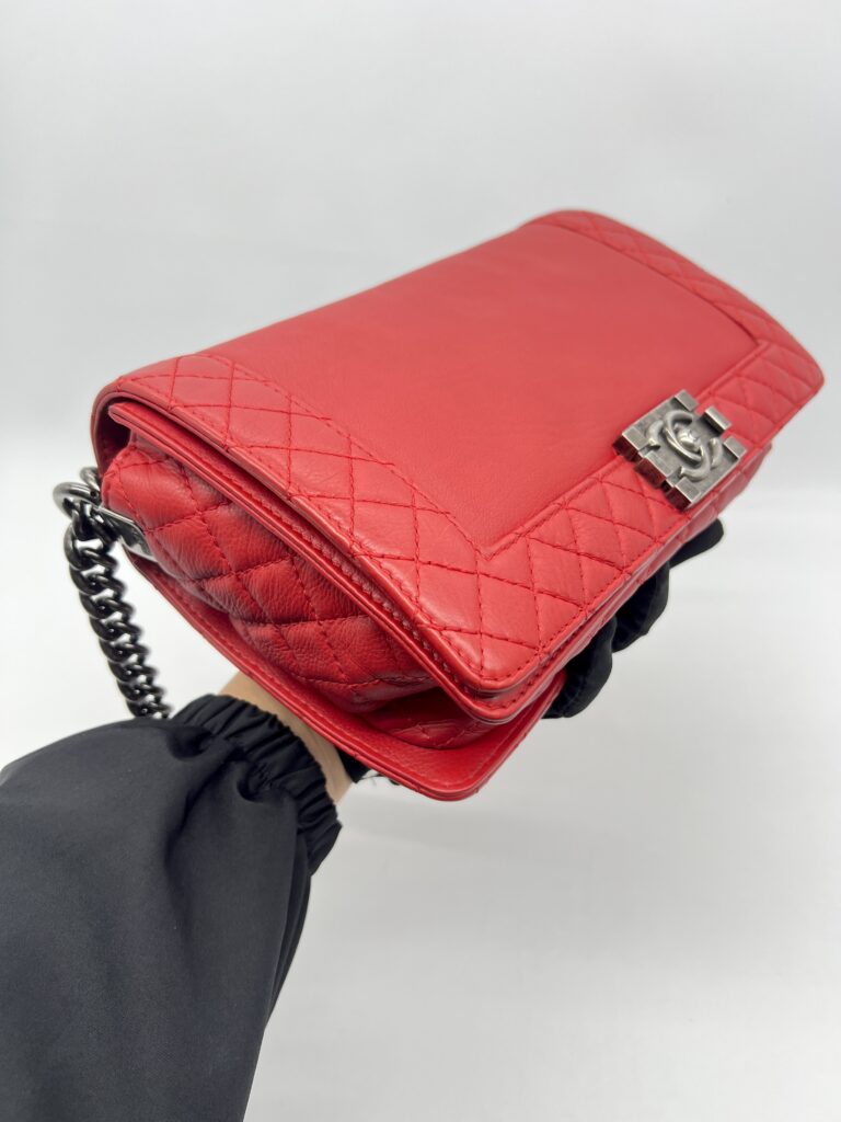 Chanel Boy Reverso Medium Calfskin Red RHW