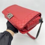Chanel Boy Reverso Medium Calfskin Red RHW