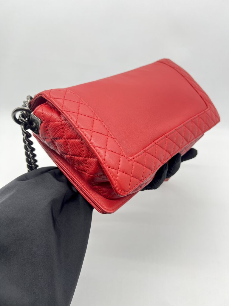 Chanel Boy Reverso Medium Calfskin Red RHW