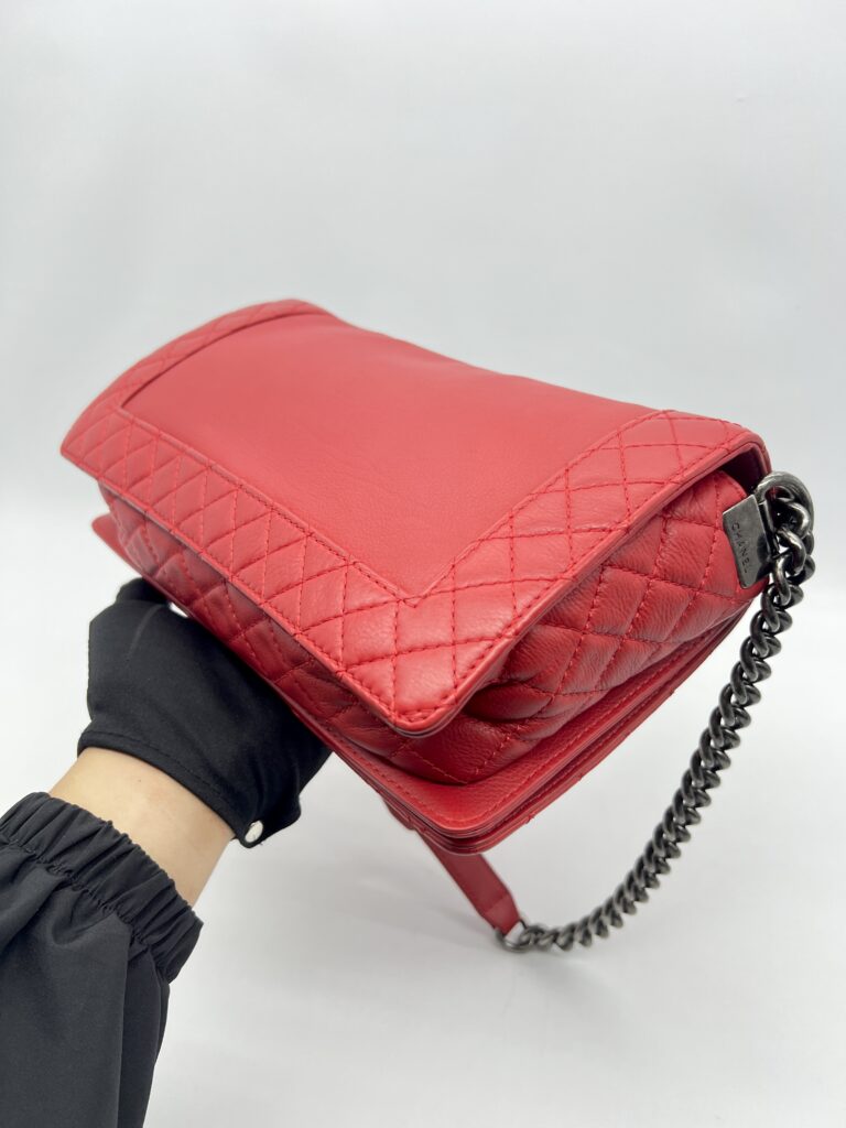 Chanel Boy Reverso Medium Calfskin Red RHW