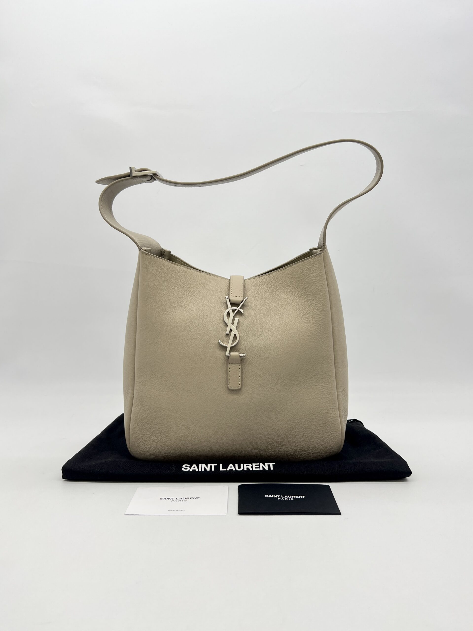 Saint Laurent Hobo Le 5A7 Supple Small Taupe SHW