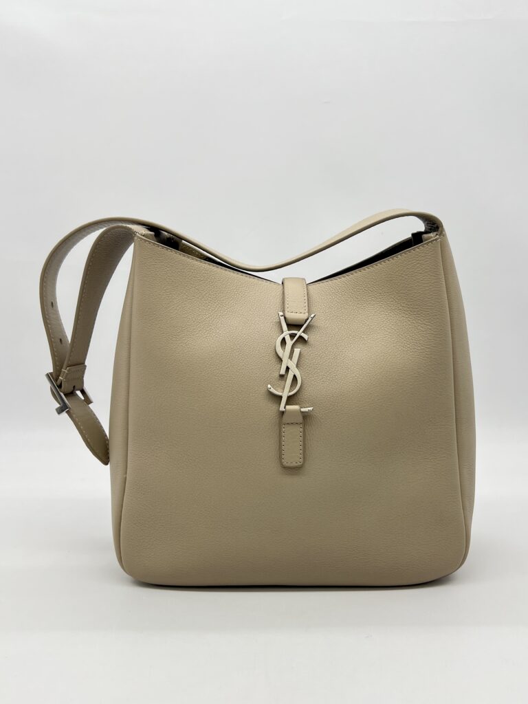 Saint Laurent Hobo Le 5A7 Supple Small Taupe SHW