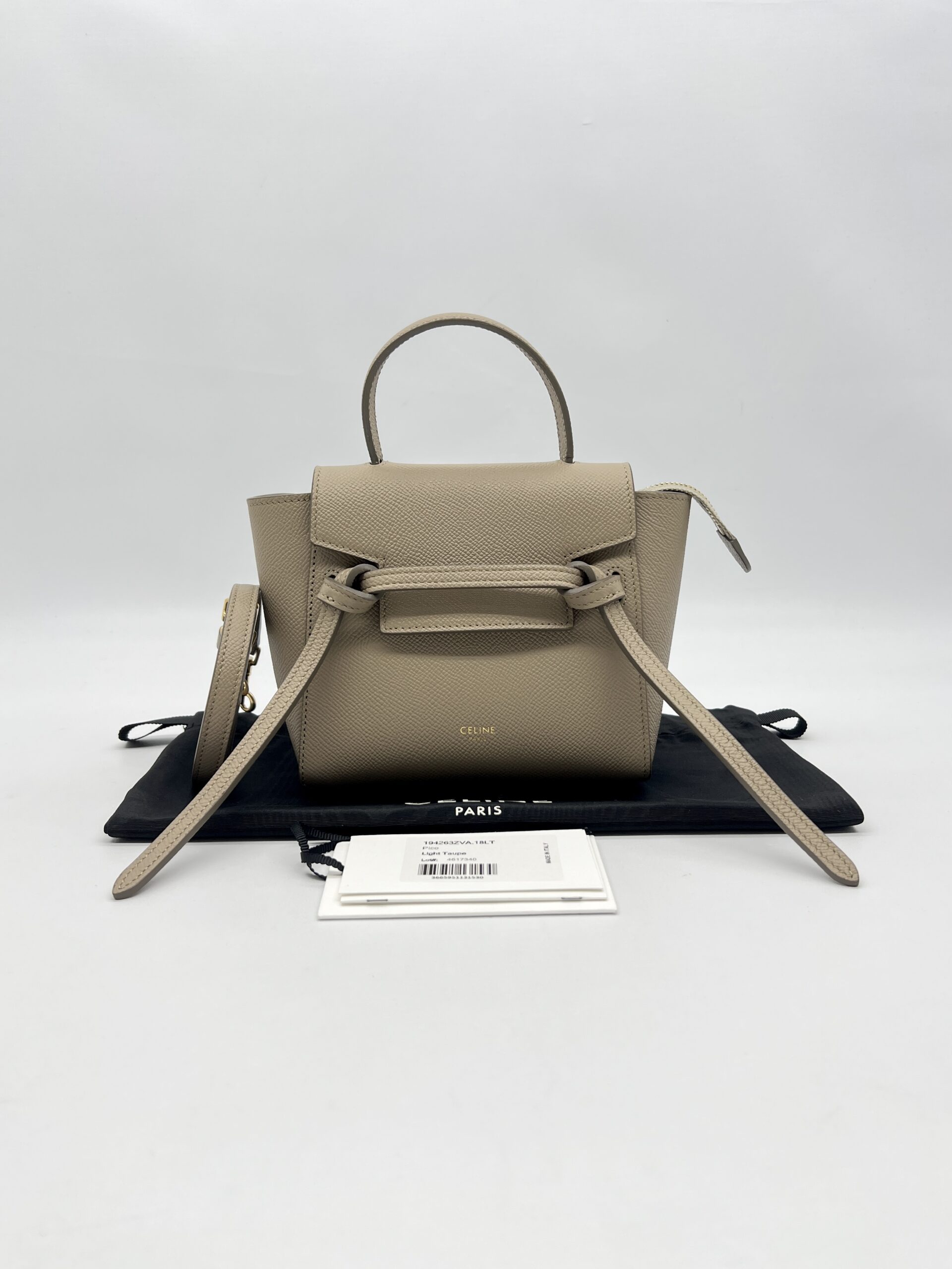 Celine Pico Belt Bag Grained Calfskin Light Taupe GHW