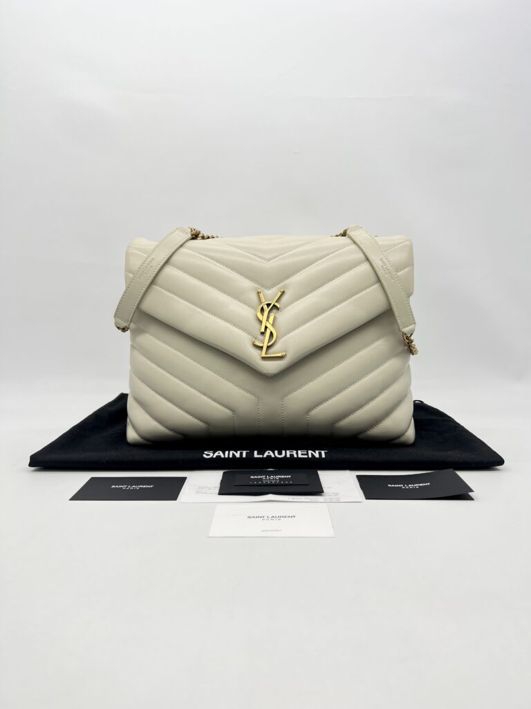 Saint Laurent Lou Lou Medium White GHW