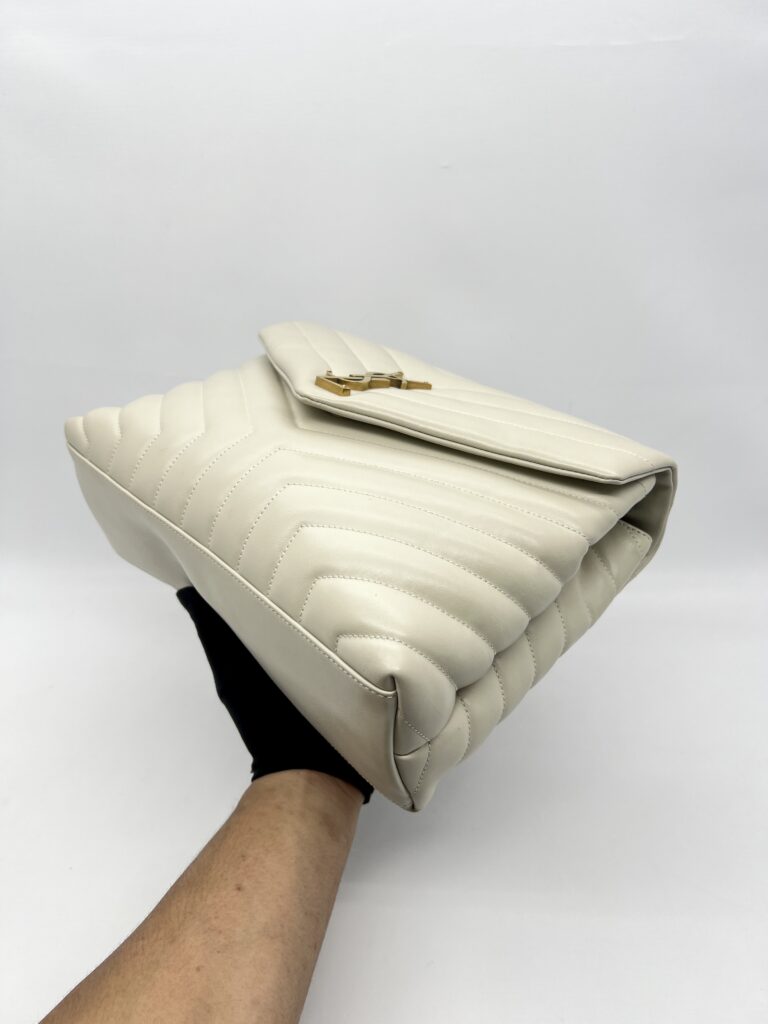 Saint Laurent Lou Lou Medium White GHW