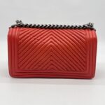 Chanel Boy 25 Chevron Red RHW
