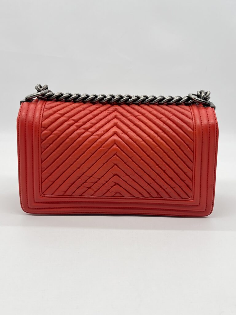 Chanel Boy 25 Chevron Red RHW