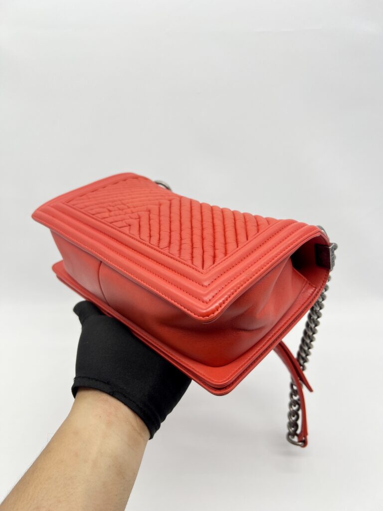 Chanel Boy 25 Chevron Red RHW