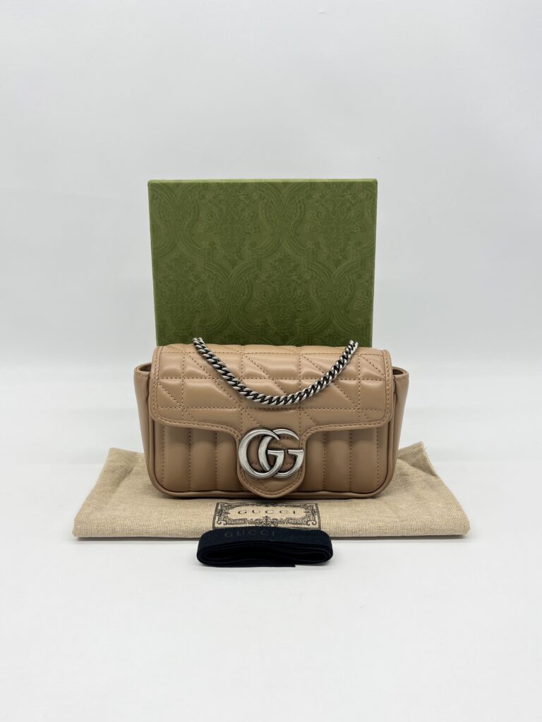 Gucci Marmont Super Mini Geometric Caramel SHW