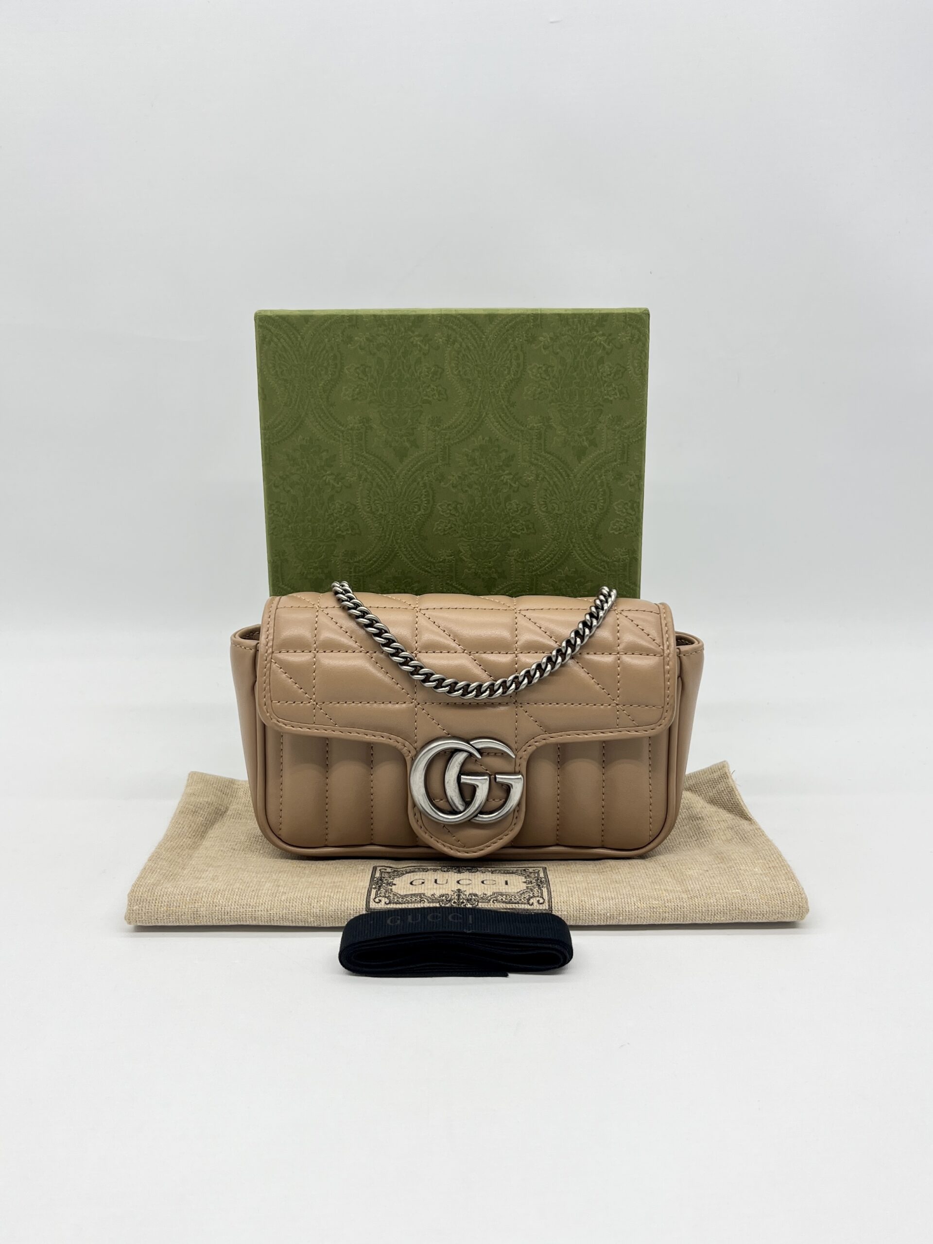Gucci Marmont Super Mini Geometric Caramel SHW