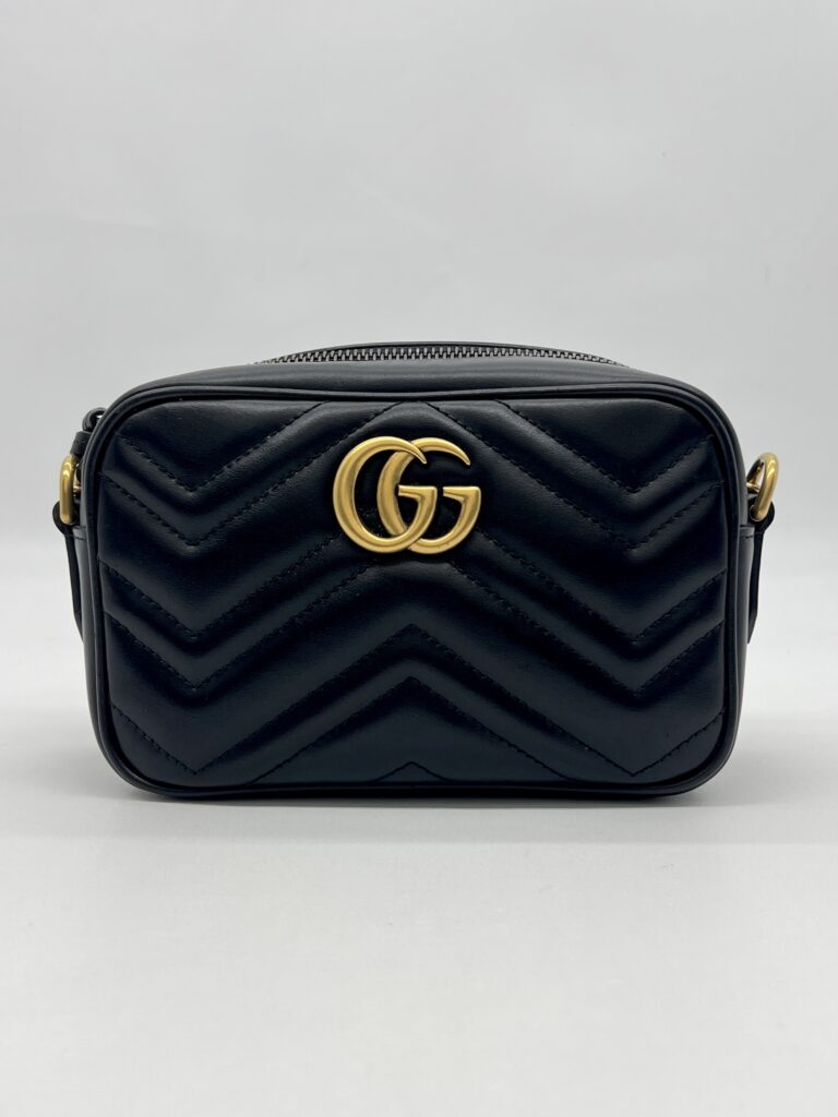 Gucci Mini Marmont Camera Bag Black GHW